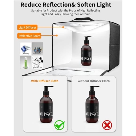 Portable Light Box Photography, 16"x12" Professional Dimmable Photo Box - Picture 6 of 6